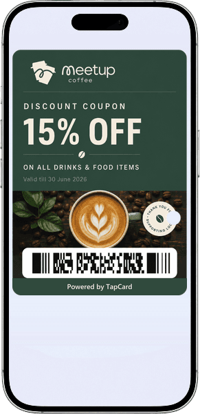 A coupon in a phone wallet