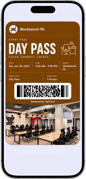 A event pass in a phone wallet