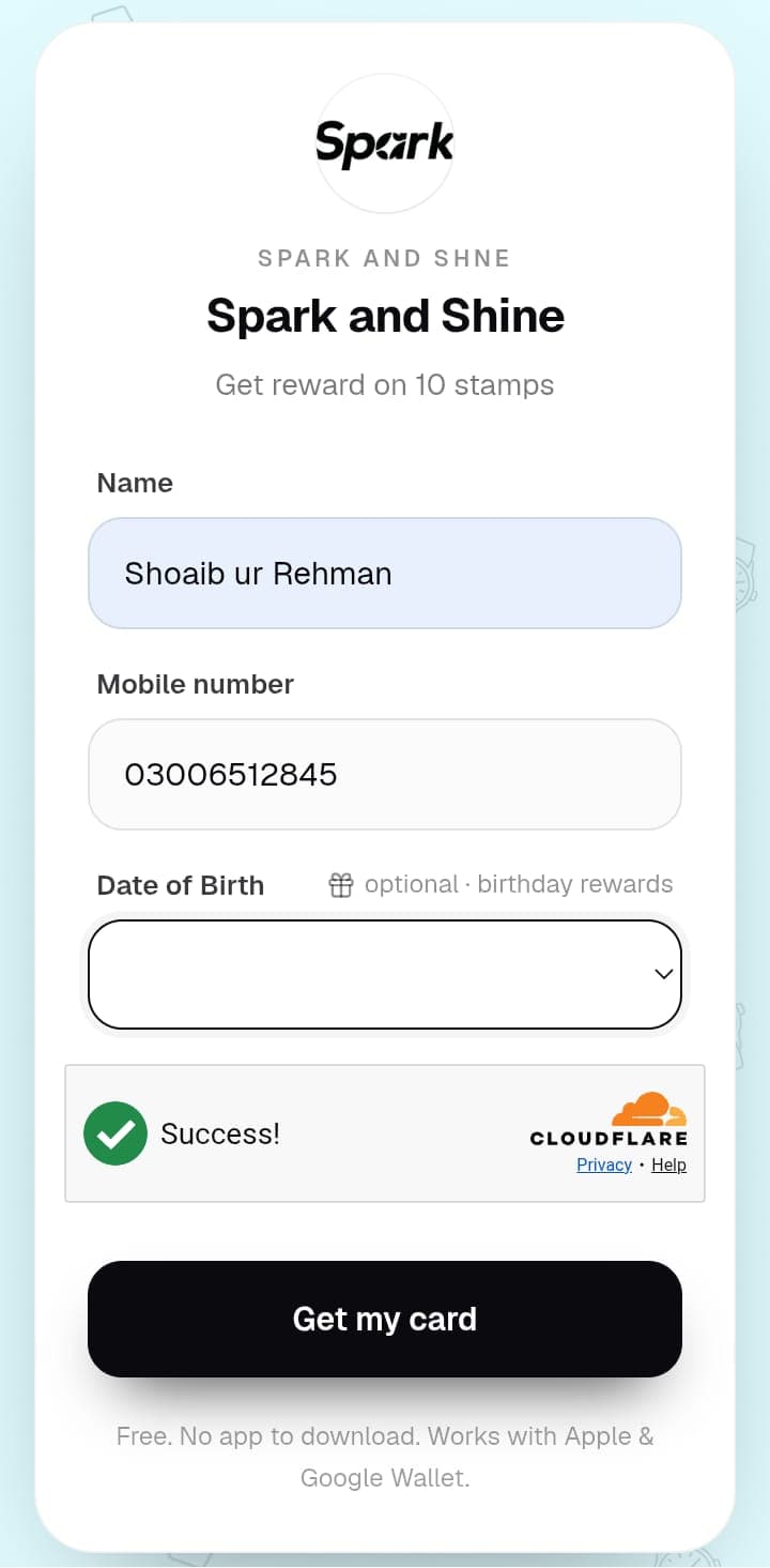 The Sign-up step, with Show on signup page ticked