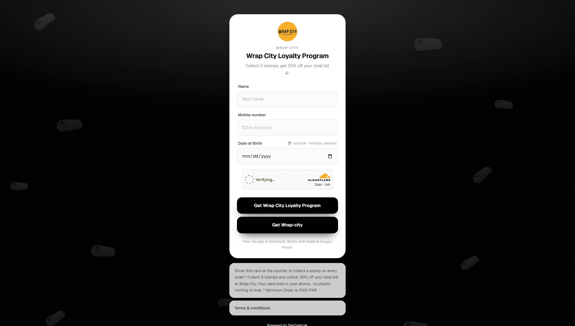 Your signup page